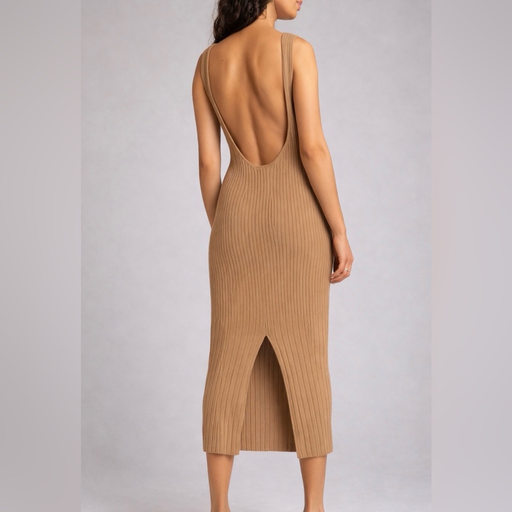 Open Edit Ribbed Midi Knit Stretchy Sweater Tank Dress Women’s Size XL Nordstrom - Picture 2 of 6
